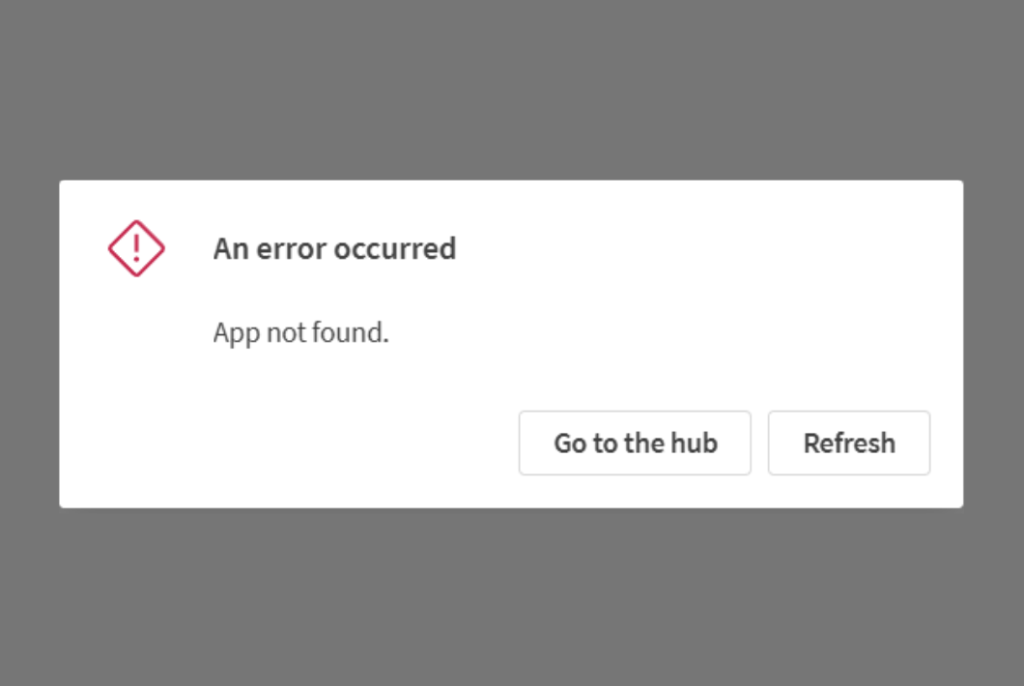 qlik app not found